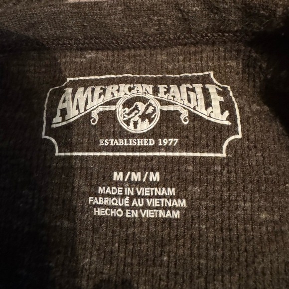 Vintage Y2K American Eagle Mens Thermal Shirt Medium Outdoors Long Sleeve - Picture 4 of 6
